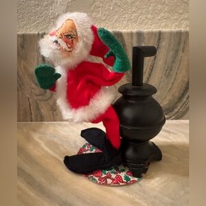 Vintage 1971 Annalee Santa Claus with Warming Potbelly Stove